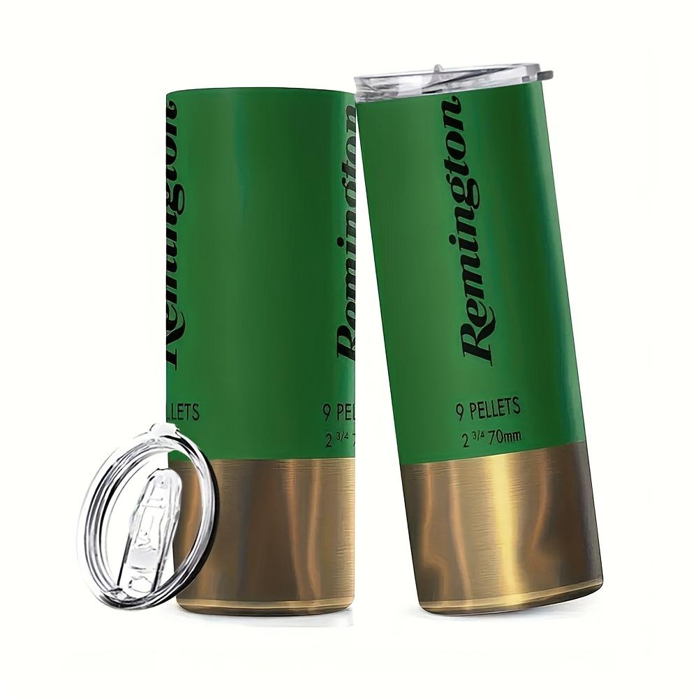 Remington Bullet Design Vacuum Flask, Stainless Steel Thermos, 1 Count Reusable Stainless Steel Water Bottle with Straw, Portable Drinking Cup for Home Office Outdoor Camping, Insulated Travel Drinkware, Insulated Tumbler, Drinkware