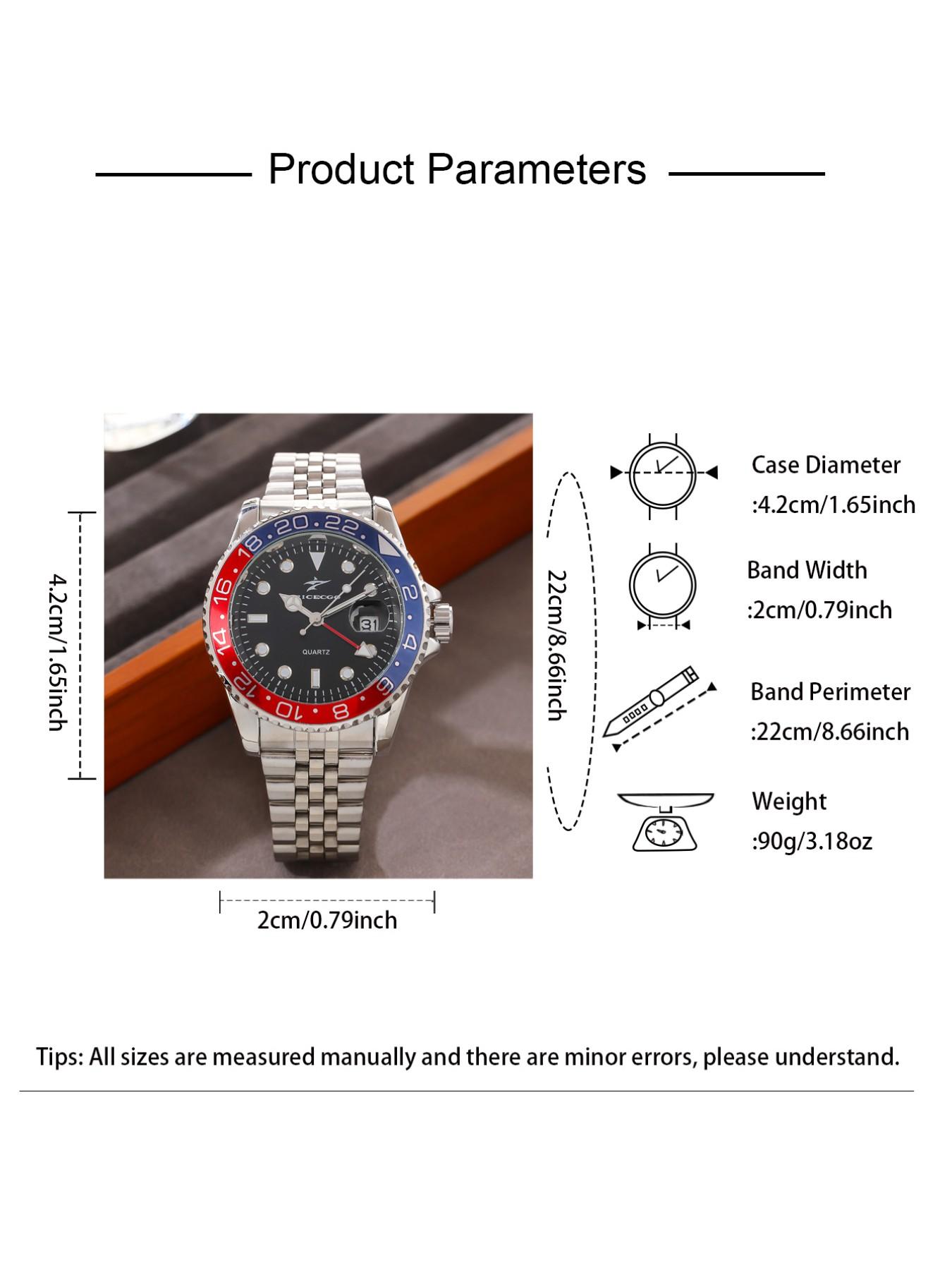 Men's Business Fashion Round Dial Stainless Steel Quartz Wristwatch for Party, Trendy All-match & Exquisite Watch for Birthday Gift with Box Men's Business Fashion Round Dial Stainless Steel Quartz Wristwatch for Party, Trendy All-match & Exquisite Watch for Birthday Gift with Box