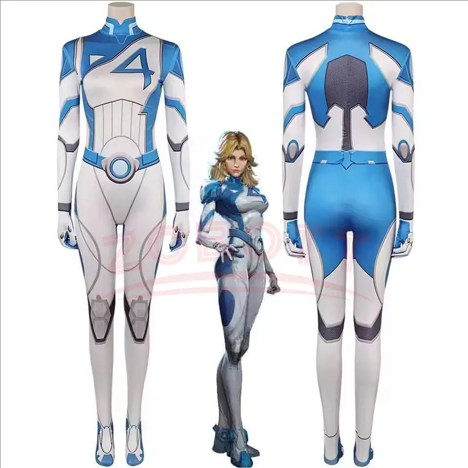 Rivals Fantastic Fourth Susan Storm Cosplay Women Men Jumpsuit Costume Invisible Lady Fantastic Disguise Halloween Carnival Suit