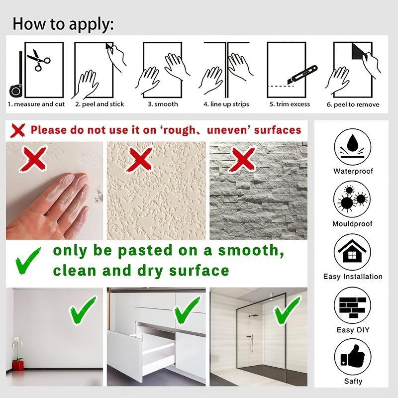 Concrete Wallpaper, 1 Count Peel & Stick Textured Wall Sticker, Modern Removable Self-Adhesive Interior Wall Mural for Bedroom, Living Room Home Decor #GLOBAL PICKS
