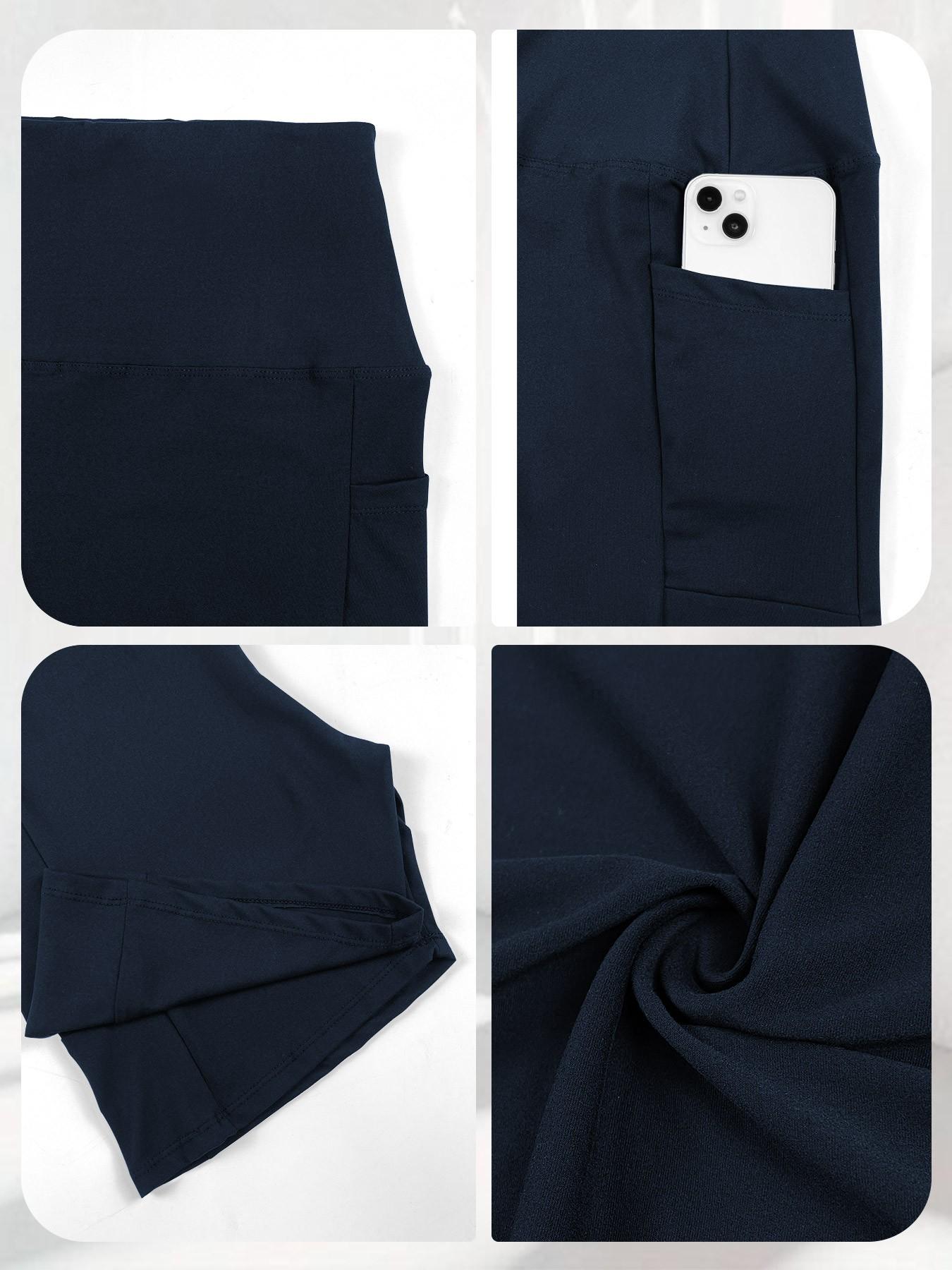 Women's High Waist Tight-Fitting Comfy Stretchy Shorts, Side Pockets, High Elasticity Abdominal Control, Casual Summer Shorts for Yoga Running, High Waisted Shorts