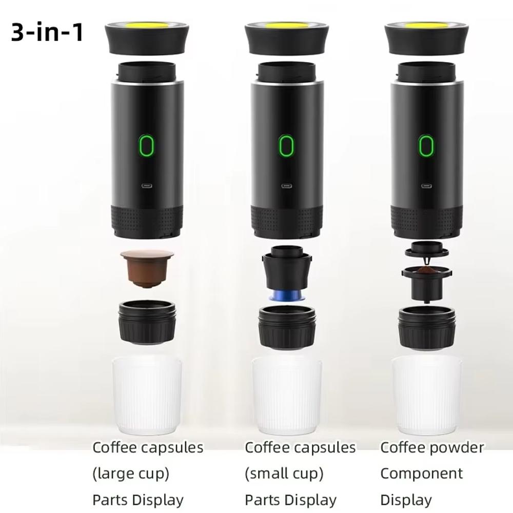 Portable Coffee Machine, Travel Coffee Machine, Espresso Maker, Rechargeable Coffee Maker with Instruction Manual, Coffee Making Tool for Home Office Use, Household Kitchen Appliances