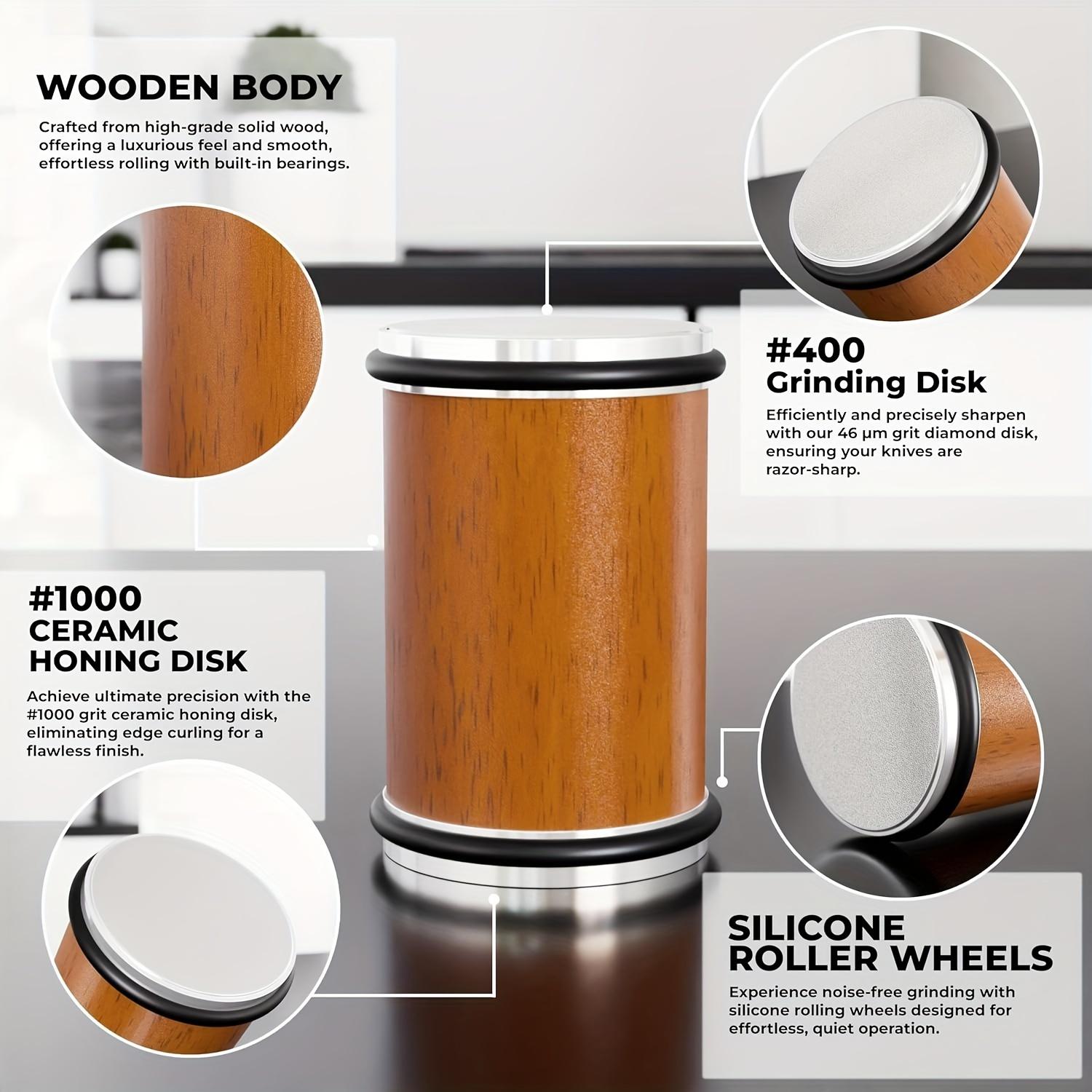 Manual Rolling Knife Sharpener Kit Kitchen Family Home Set: Premium Manual Knife Sharpener - 1 Set of Stainless Steel Knives Sharpener with Accessory Grinding Disc for Effortless Knifesharpening Manual Rolling Knife Sharpener Kit Kitchen Family Home Set: Premium Manual Knife Sharpener - 1 Set of Stainless Steel Knives Sharpener with Accessory Grinding Disc for Effortless Knifesharpening