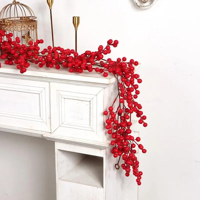 Realistic Fruit Vine for Christmas Decoration, Festive Atmosphere Setup, Home Decor Christmas Fruit Vine, Perfect for Holiday Season
