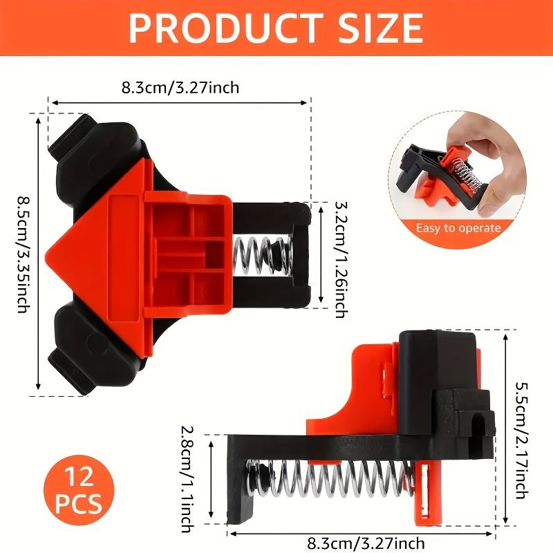 4pcs Adjustable Spring-Loaded Right Angle Corner Clamps - Heavy-Duty Plastic Woodworking Clamps with Ergonomic Handle & Locking Mechanism, Clamp with Thread, Multi-angle Clamping For Cabinets, Photo Framing