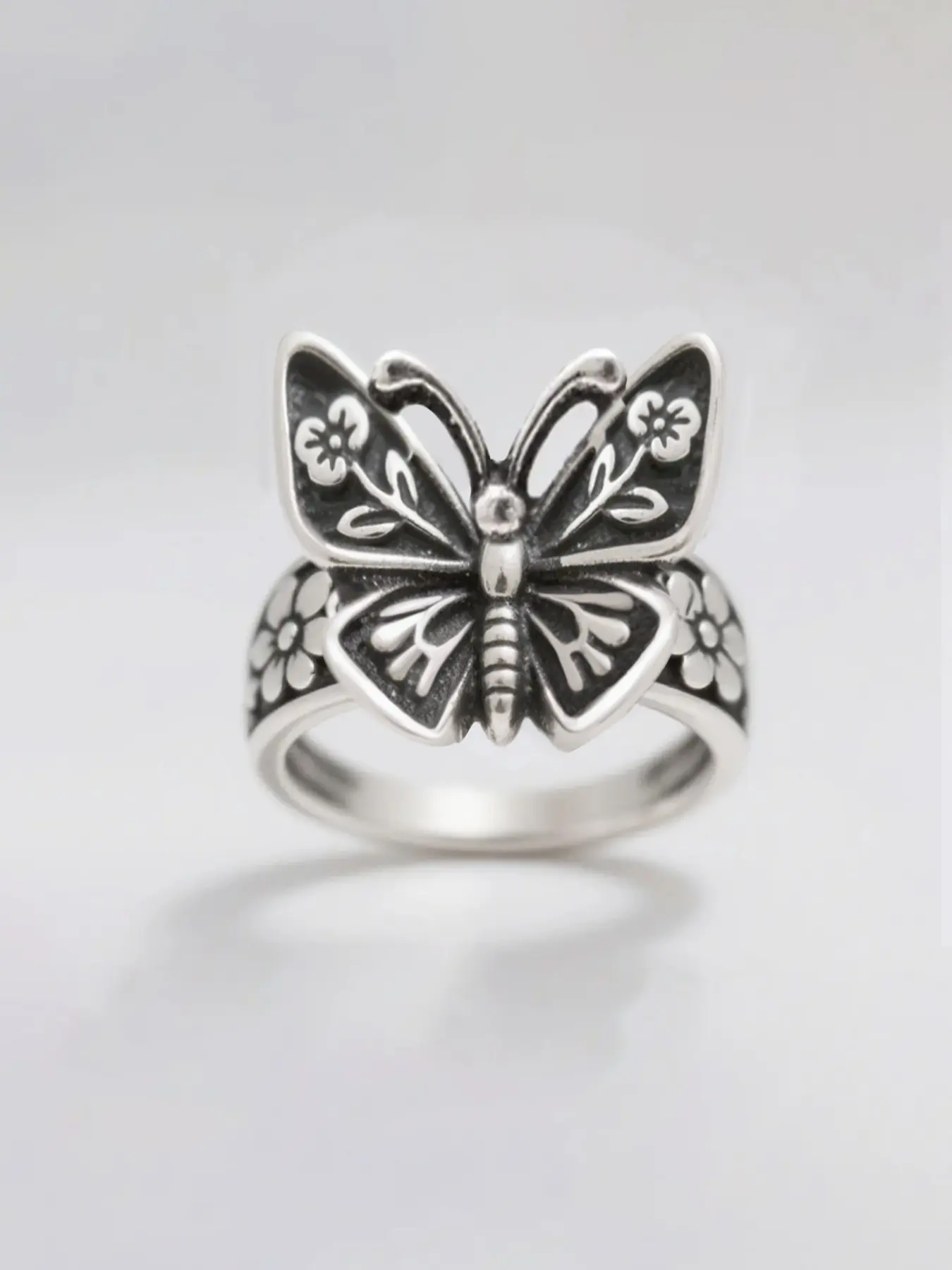 1 PC Vintage Floral Butterfly Zircon Ring for Women Fashion Jewelry for Festival Party Daily Clothing Decor Wedding Engagement Ring Anniversary Party Gift for Girlfriend Vintage Rings, Beautiful Rings