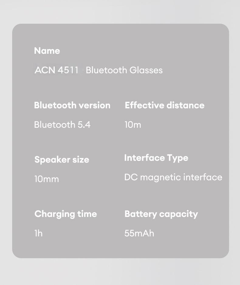 AOC ACN4511 Bluetooth Audio Smart Glasses with Photochromic Lenses That Darken in Sunlight, Surround Sound and Microphone, Supports Music & Calls, Perfect for Office, Driving & Outdoors, Ideal Gift for Men & Women