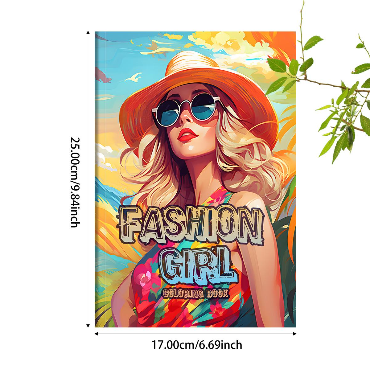 1PC Fashion Girl Coloring Book for Adult, 20 Single-Sided Drawing Pages, DIY Cat Art Gift, Stress Relief, Back-To-School, New Year, Valentine's Day, Christmas
