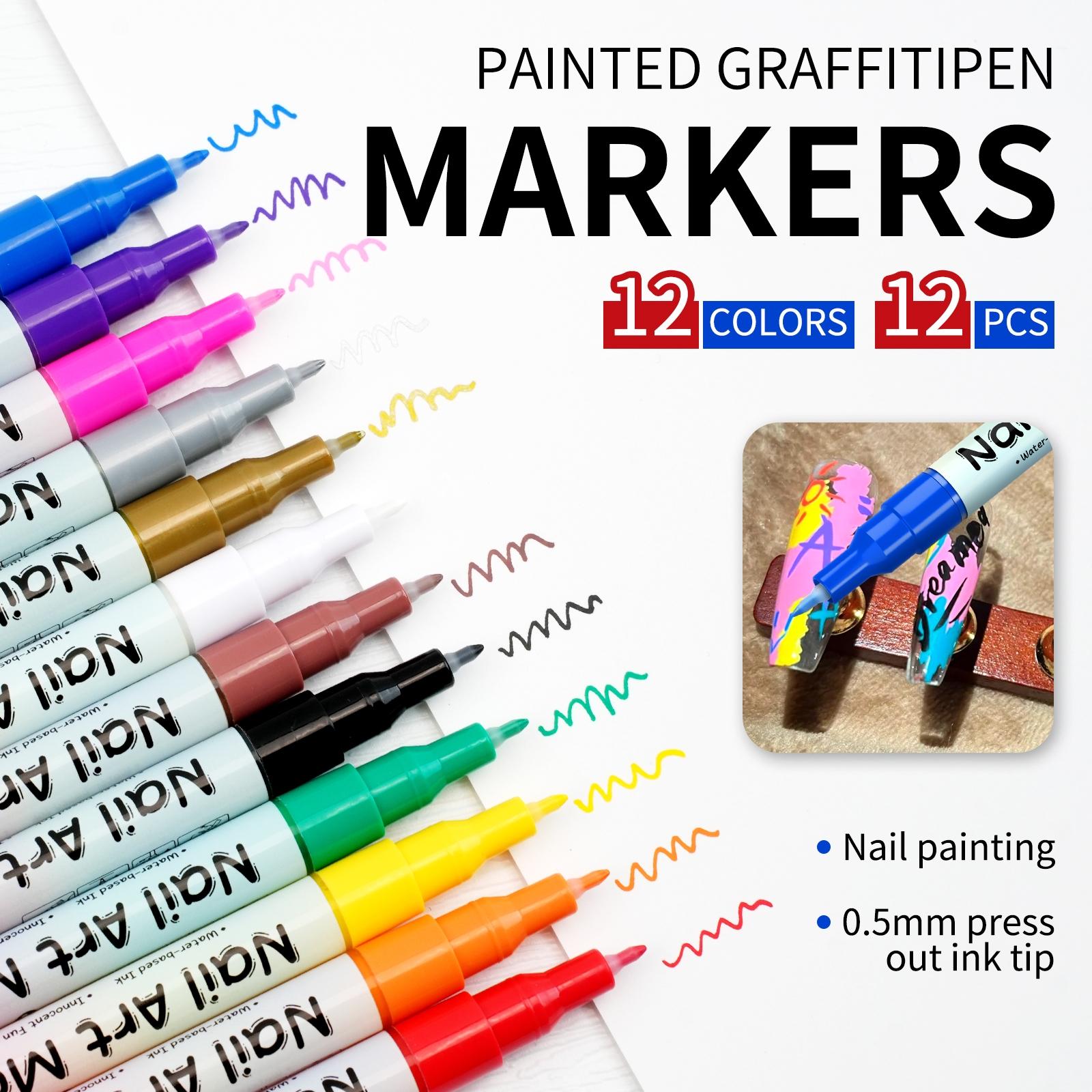 12-Color 3D Nail Art Pen Set, 0.5mm Fine Tip, Dotting Drawing Liner Brush, Ideal for DIY Nail Art and Manicure Decoration 12-Color 3D Nail Art Pen Set, 0.5mm Fine Tip, Dotting Drawing Liner Brush, Ideal for DIY Nail Art and Manicure Decoration