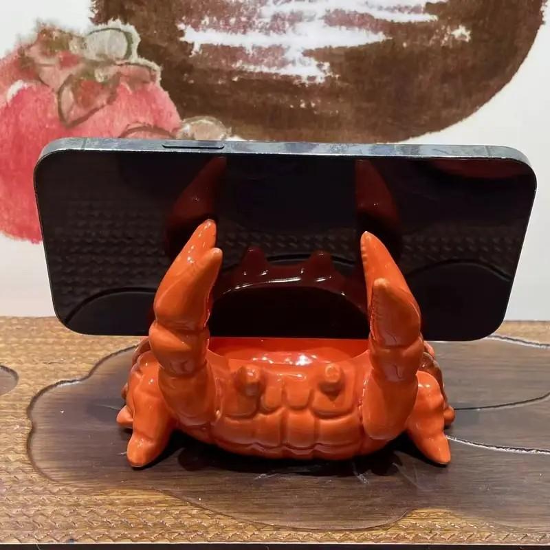 Cute Crab Ceramic Tray with Realistic Claw Design, Home Office Bar Desktop Decor, Fun Gift for Father or Boyfriend