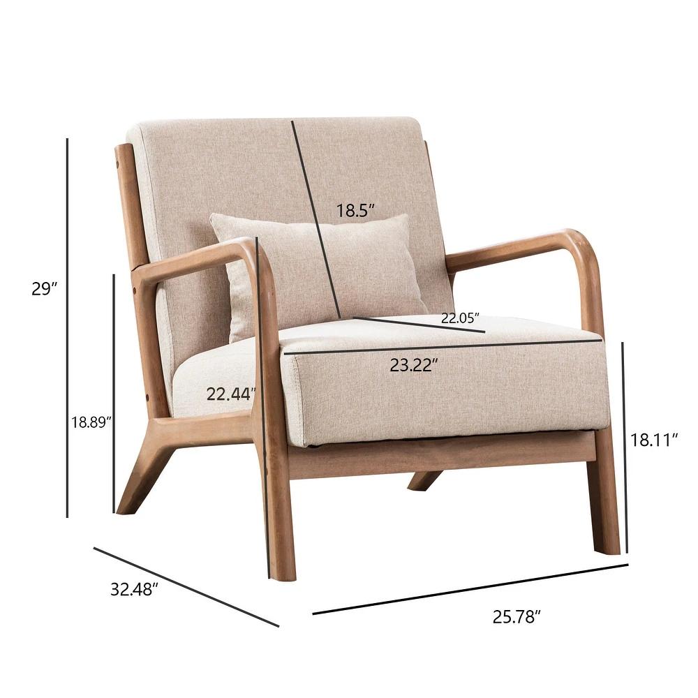 [SpringStatements] Hertford Modern Accent Chair, Comfy Fabric Living Room Chairs with Solid Wood Frame, Lounge Reading Armchair, Easy Assembly