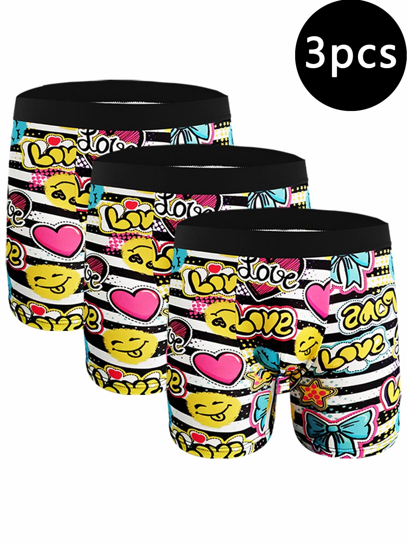 Men's trendy graffiti boxer briefs, soft and highly elastic, combining both comfort and stylish appearance