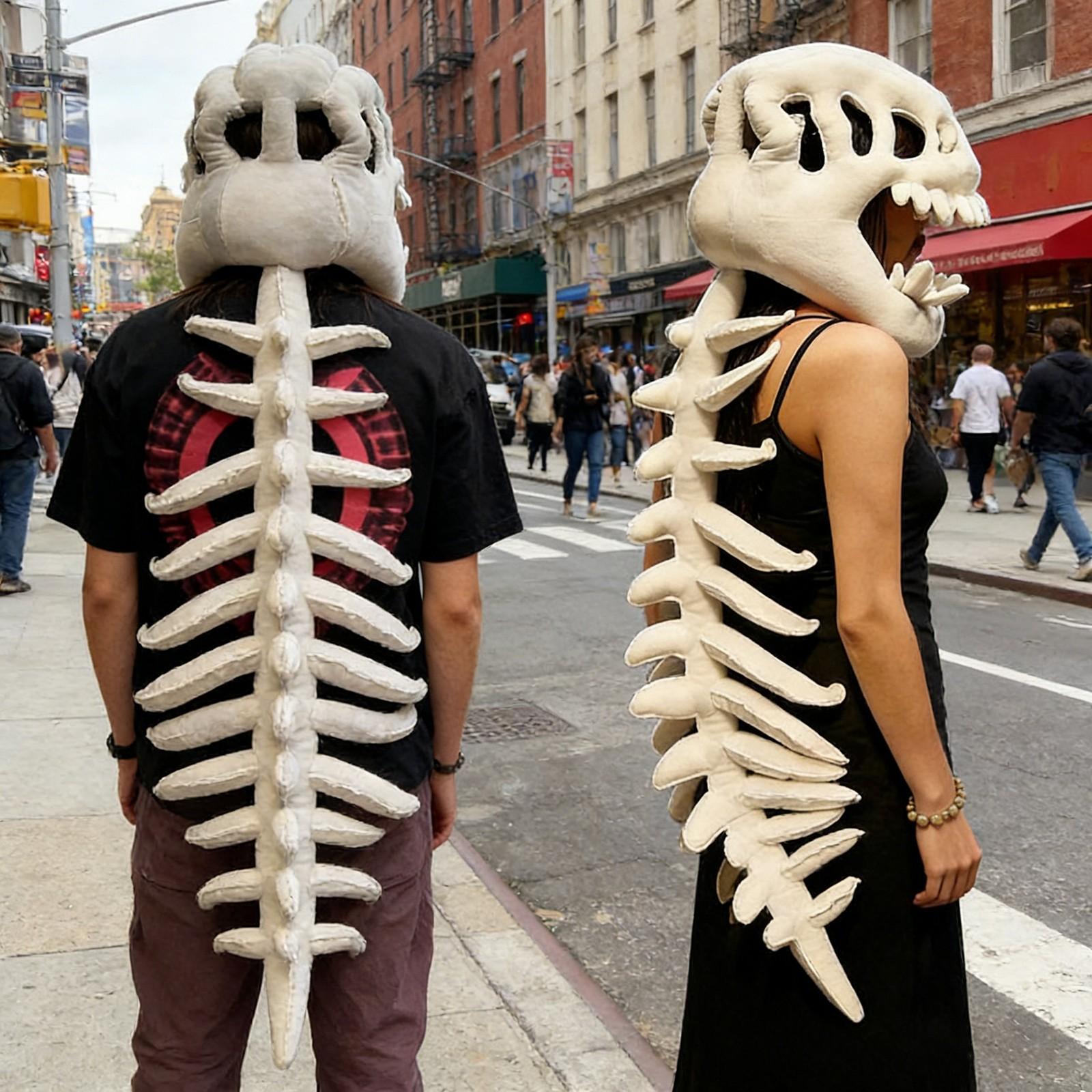 Funny Dinosaur Skeleton Costume Set, Fun Skull Dinosaur Fossil Hoodie, Party Halloween Bone Doll Costume, Perfect Gift Idea