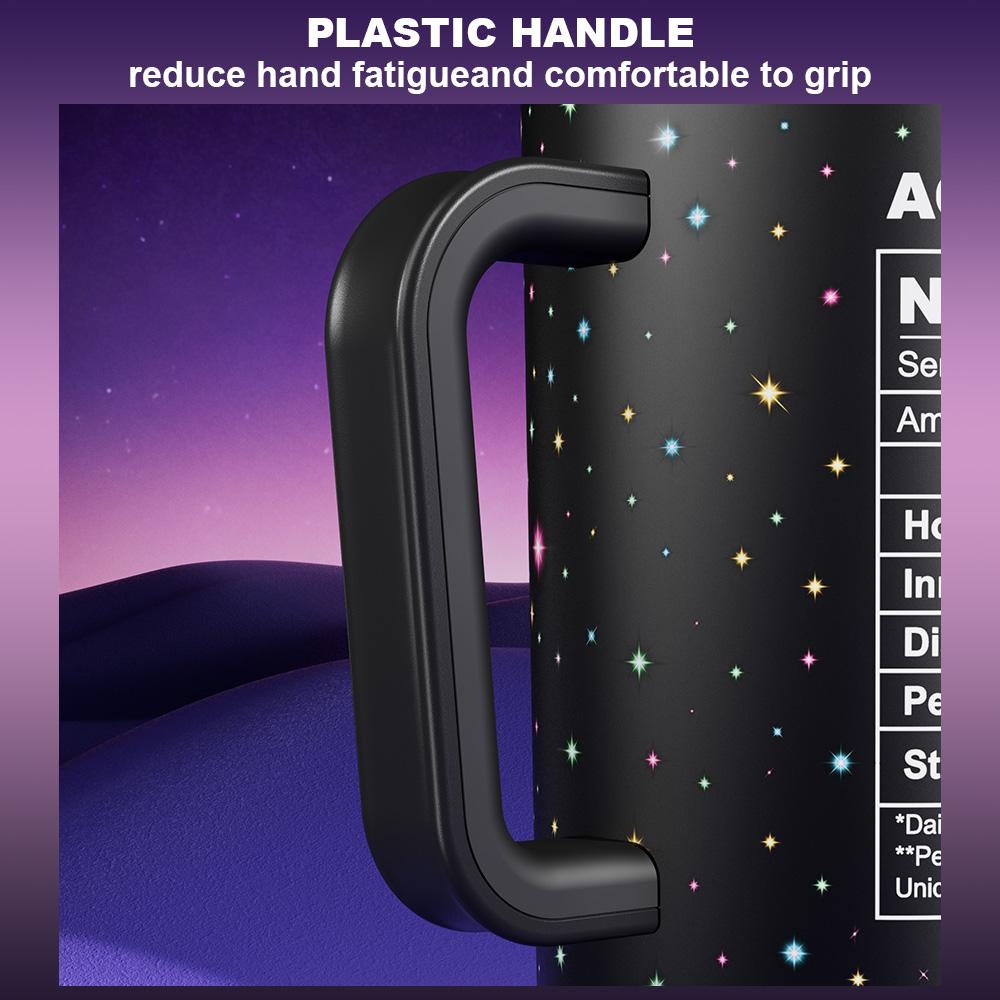 40oz Zodiac Signs Straw Handle Cup, Portable Leak-proof Cup Lid, Summer Cool Bottle, Non-slip Noise Reduction Pad At The Bottom, Stainless Steel Thermos Cup, Stainless Steel Tumbler, Easy To Clean for Home, Office, Outdoor, Drinkware