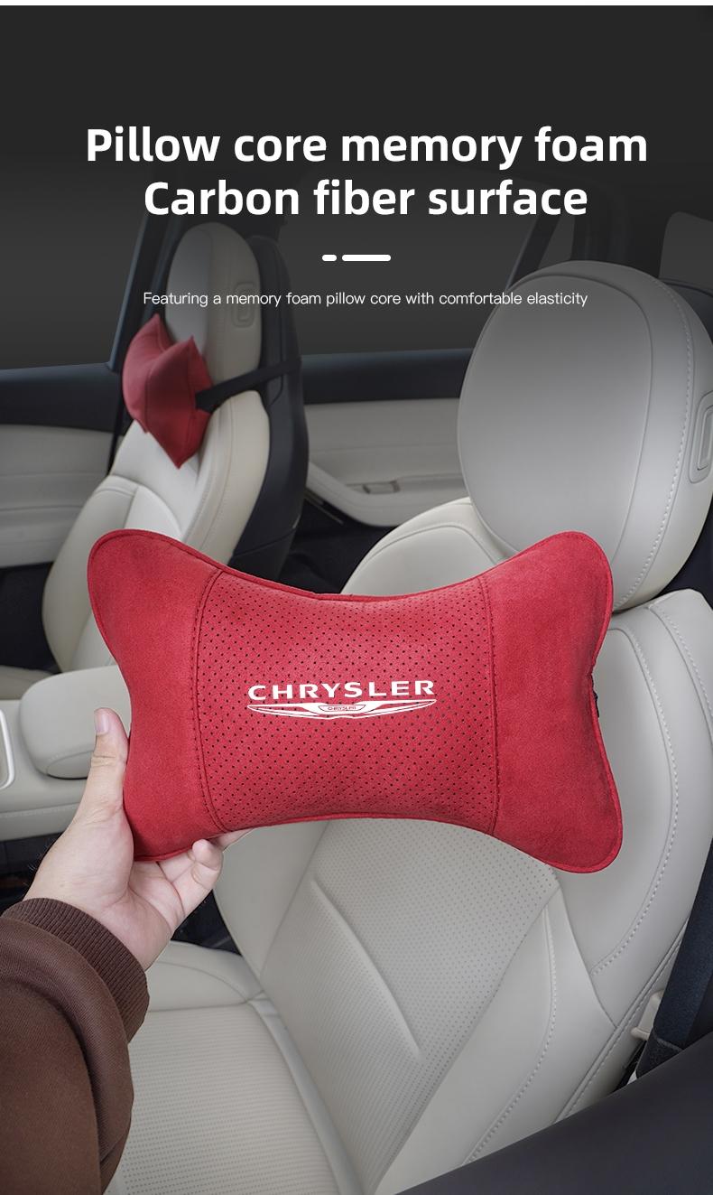 Car Suede Headrest Neck Support Auto Seat Accessories For Chrysler 300c 200 Pacifica Phev Voyager Sebring Aspen PT Cruiser Airflow Crossfire Concorde