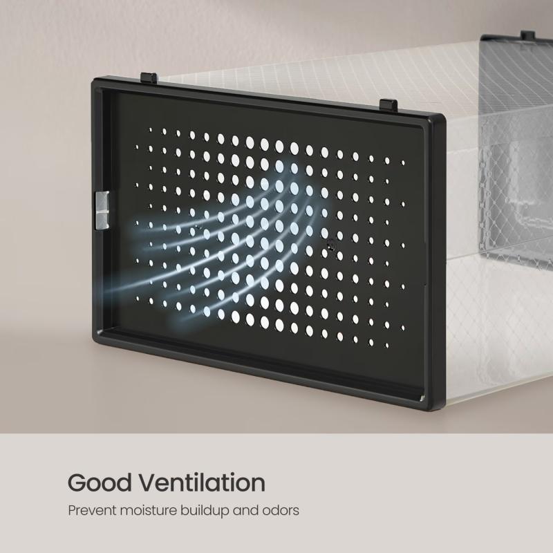 24-piece oversized shoe storage box, transparent plastic stackable shoe finishing box, 2026 god-level shoe box! Installation-free + stackable, 24 pairs of shoes can be packed in a small space, Closet Organization