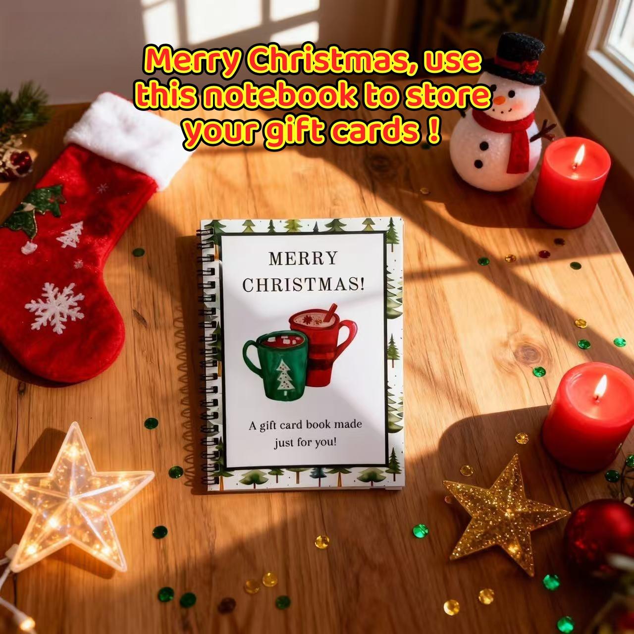 DIY Spiral Bound Merry Christmas Gift Card Album, Surprise Page Design, Graduation & Teacher Appreciation Card Holder, Gift Planner Notebook