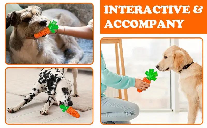 Apasiri Aggressive Chewer Dog Toys, Durable Carrot Leaf Design for Teeth Cleaning & Mental Stimulation