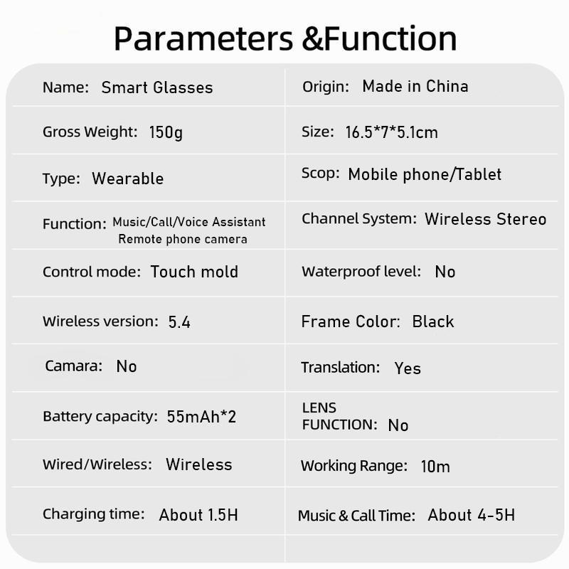 SENBONO Smart Glasses, Wireless Glasses, Polarized Bluetooth Sunglasses with Microphone & Speaker, UV Protection, Auto Pairing, AI Translation, Voice Assistant