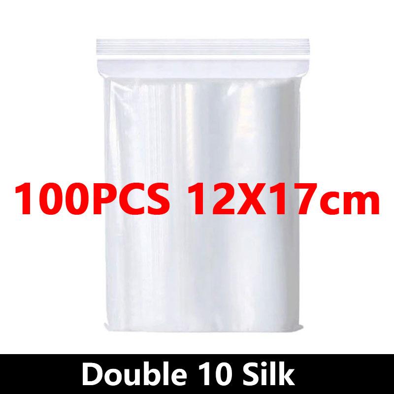 100 PCS Small Plastic Ziplock Bags Resealable Transparent Jewelry Shoe Bag Vacuum Storage Bag Food Storage Bag Poly Clear Bags