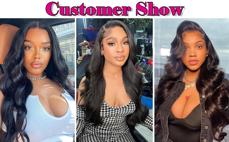 30 Inch Body Wave Lace Front Wigs Human Hair Pre Plucked 13x4 HD Lace Front Wigs Human Hair 180% Density Body Wave Glueless Frontal Wigs Human Hair for Women