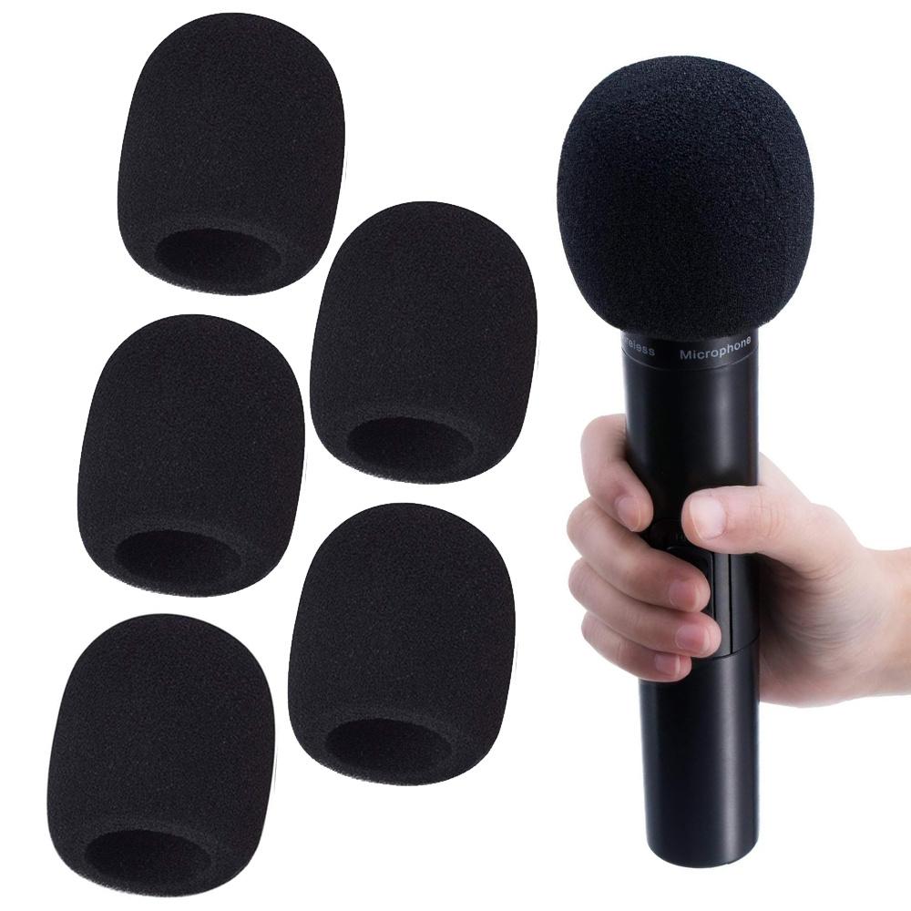5-piece foam microphone cover, handheld microphone windscreen, thickened microphone sponge cover, disposable microphone spray cover