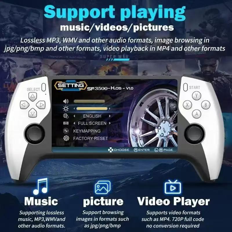2026 New Sf3500 Upgrade Handheld Game Console, Video Game Console, Portable Gaming Host, 5-Inch IPS Full HD Screen, 3000mah Long Battery Life, Ideal for Gamers