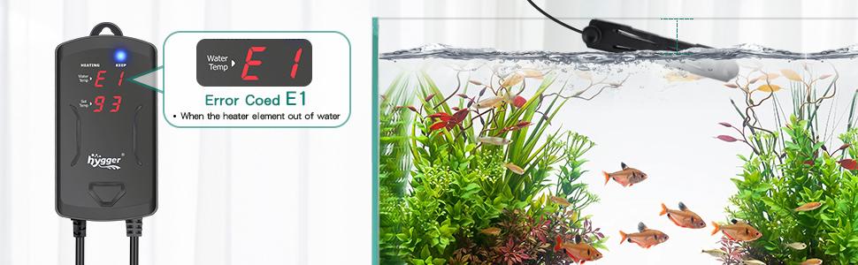 hygger Fully Submersible Aquarium Heater with External Temperature Display Controller Upgraded Double Quartz Tubes Fish Tank Heater, Suitable for Marine and Freshwater