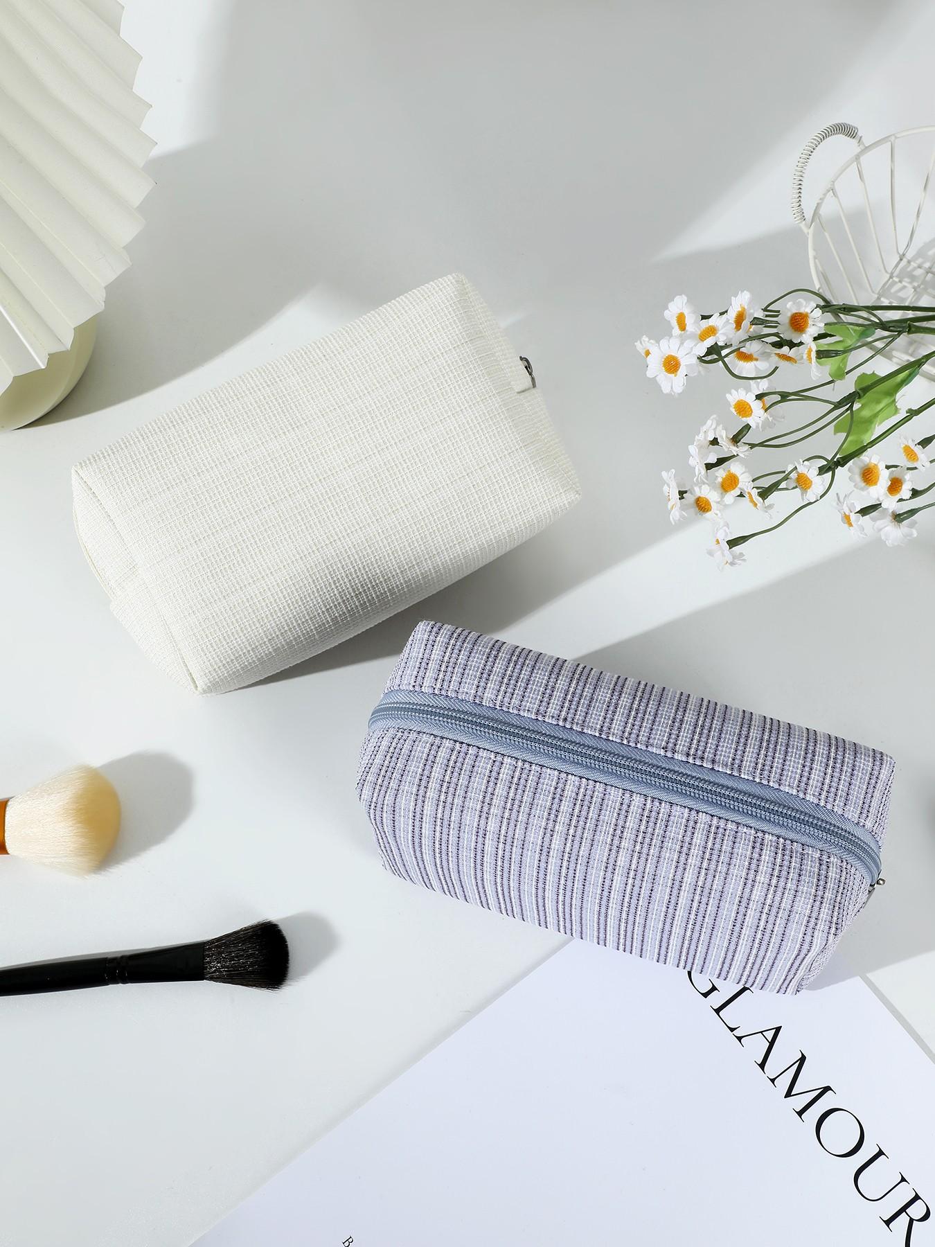 Elegant Portable Makeup Bag, Classic Material, Matte Finish, Zippered Travel Cosmetic Case, Lightweight Toiletry Pouch, Essential Gift for Women