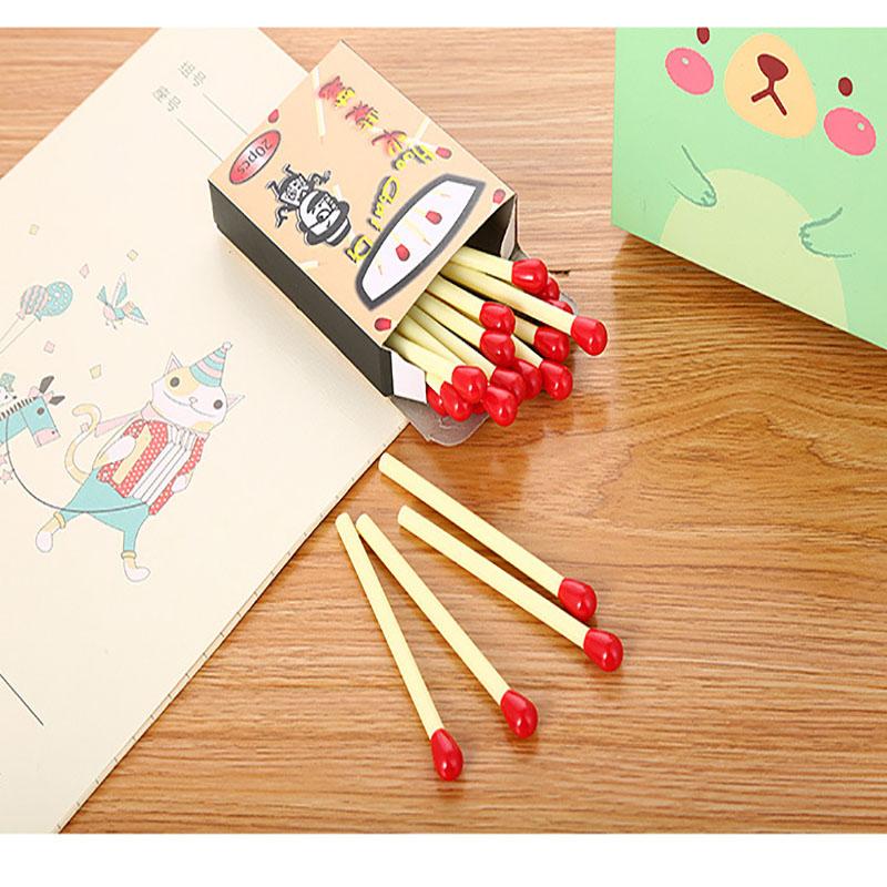 20pcs Cute Matchstick-Shaped Ballpoint Pens, Creative Stationery for Kids, Student Rewards, Small Gifts, Ca Prop 65 Compliant
