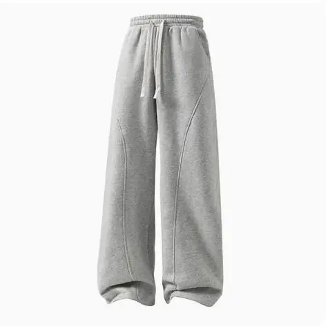 Women's High-Waisted Plaid Drawstring Pants - Loose-Cut Polyester Mix Spandex Casual Bottoms, American Retro Street-Style Sweatpants