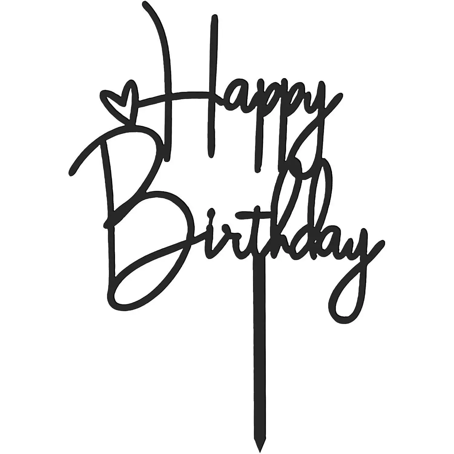 2pcs Black Happy Birthday Cake Toppers Acrylic Happy Birthday Cake Decorations Birthdays Decorations Birthdays Cakes Supplies for Celebrating Anniversary Party