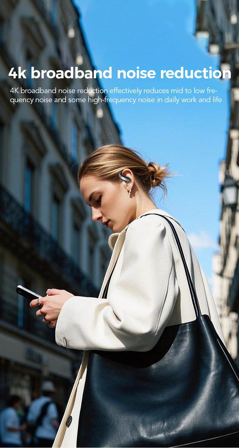 MINISO MS188 LCD Wireless Bluetooth Earbuds,OWS Open Ear Headphones with Mic,Full Color Display Charging Case Headsets, Earphones with Earhooks  Christmas gifts