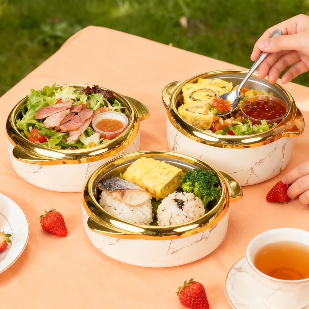 Luxury 3-Piece Thermal Casserole Dish Set with Lids, Insulated Stainless Steel Container for Hot & Cold Food#DealsForYouDays,home essentials
