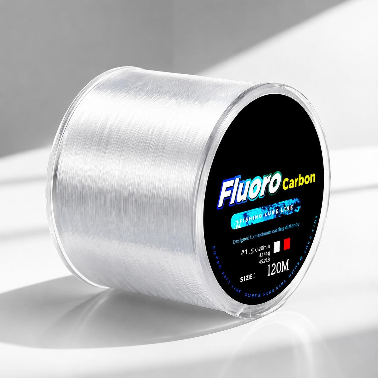 Fluorocarbon Coated High-Sensitivity Fishing Line, Carbon Leader Kit, 120m Sinking, 0.20-0.60mm, 7.15-45lb Test, Saltwater Freshwater Lure Fishing, Long Cast Durable High Strength, Fishing String, Fishing Tackle, Outdoor Fishing Equipment, Fishing Stuff