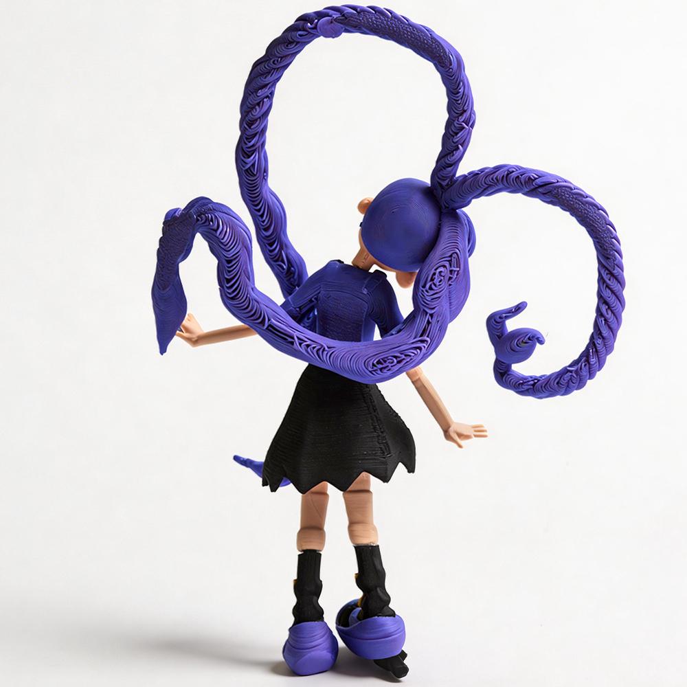 New 2026 Popular Horror Monster Game 3D Action Figures ,Creepy Purple-haired Twin-tailed Girl Model, Articulated Action Figure, Must-have Collectible for Horror Game Lovers, home decorations