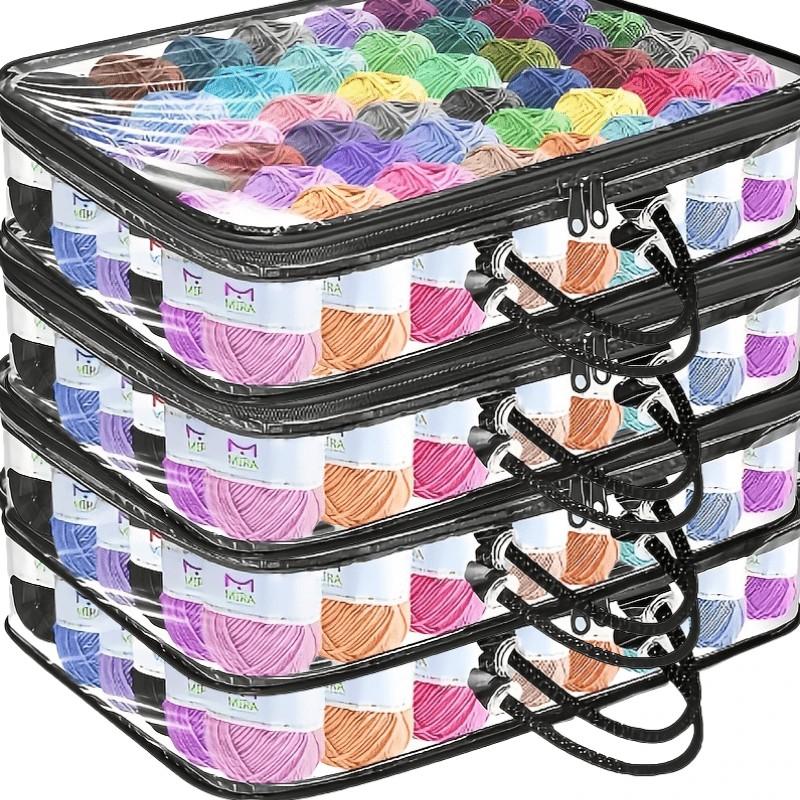 Large Capacity Thick Yarn Storage Bags, Perfect Closet Organizer, PVC Durable, Space-Saving, for Yarn, Toys, Blankets, Seasonal Items, Sewing Supplies