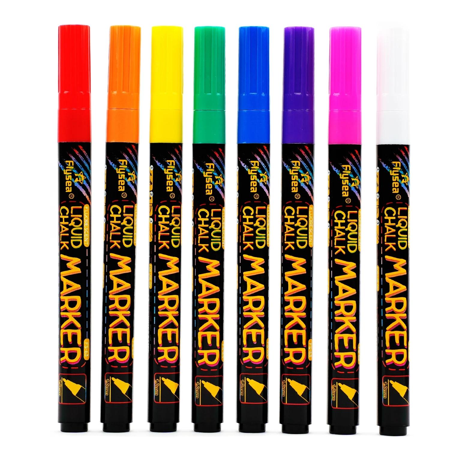 Liquid Chalk Marker, 8 Colors Luminous Pen, Led Pen, Fluorescent Luminous Pen, Advertising Pen, DIY Craft Pens, School Supplies, Coloring Markers