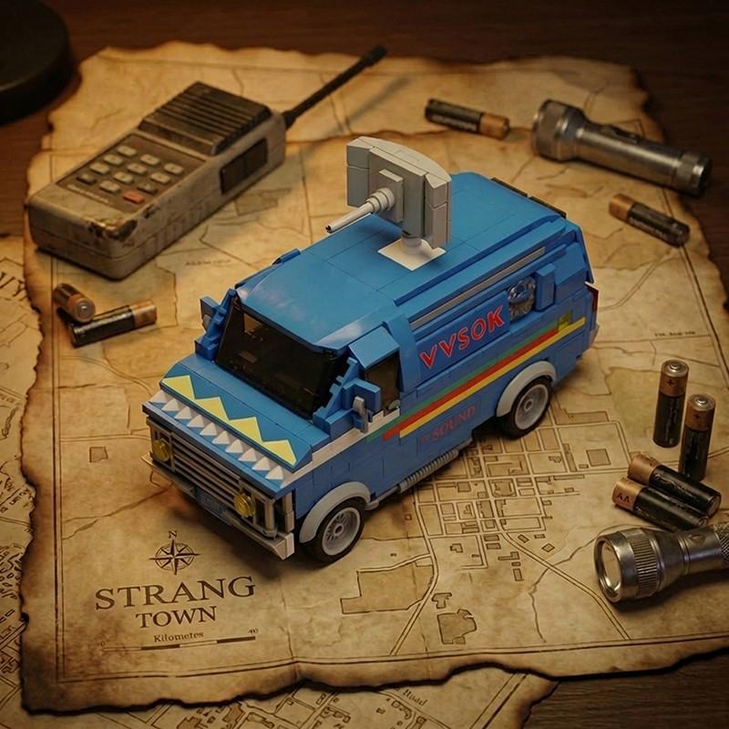 Upside Down World 80s Strange TV Sci-Fi Vehicle Building Blocks Toys Car Retro Van Mystery Town Bricks Model Set Gifts for Adult Kids