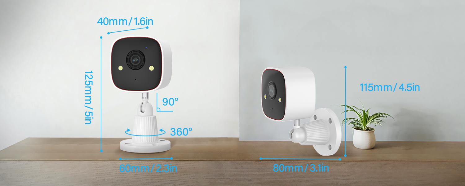 Indoor WiFi Monitoring Camera - Wireless WiFi Camera, 2.4G/5G Dual-Band, Full HD, AI Motion Detection, Sound Alert, 2-Way Audio, Night Vision, Cloud/Micro SD Storage, Wall Mount, Alexa/Google Home Compatible for Home Surveillance, Baby Monitor
