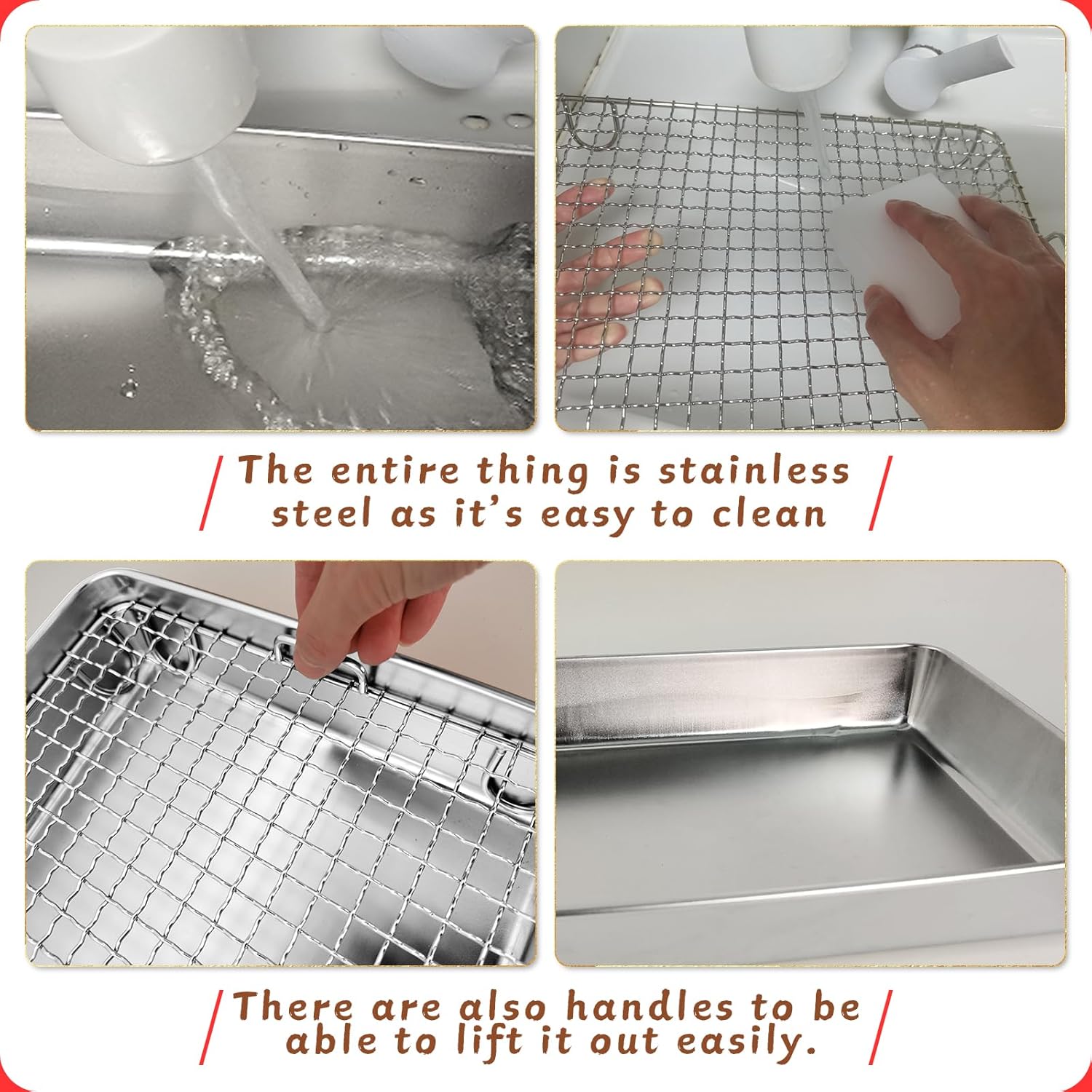 Litter Box Stainless Steel Bunny Litter Box Small  Toilet Pan Metal Grid for Ferret Galesaur Chinchilla Bunny