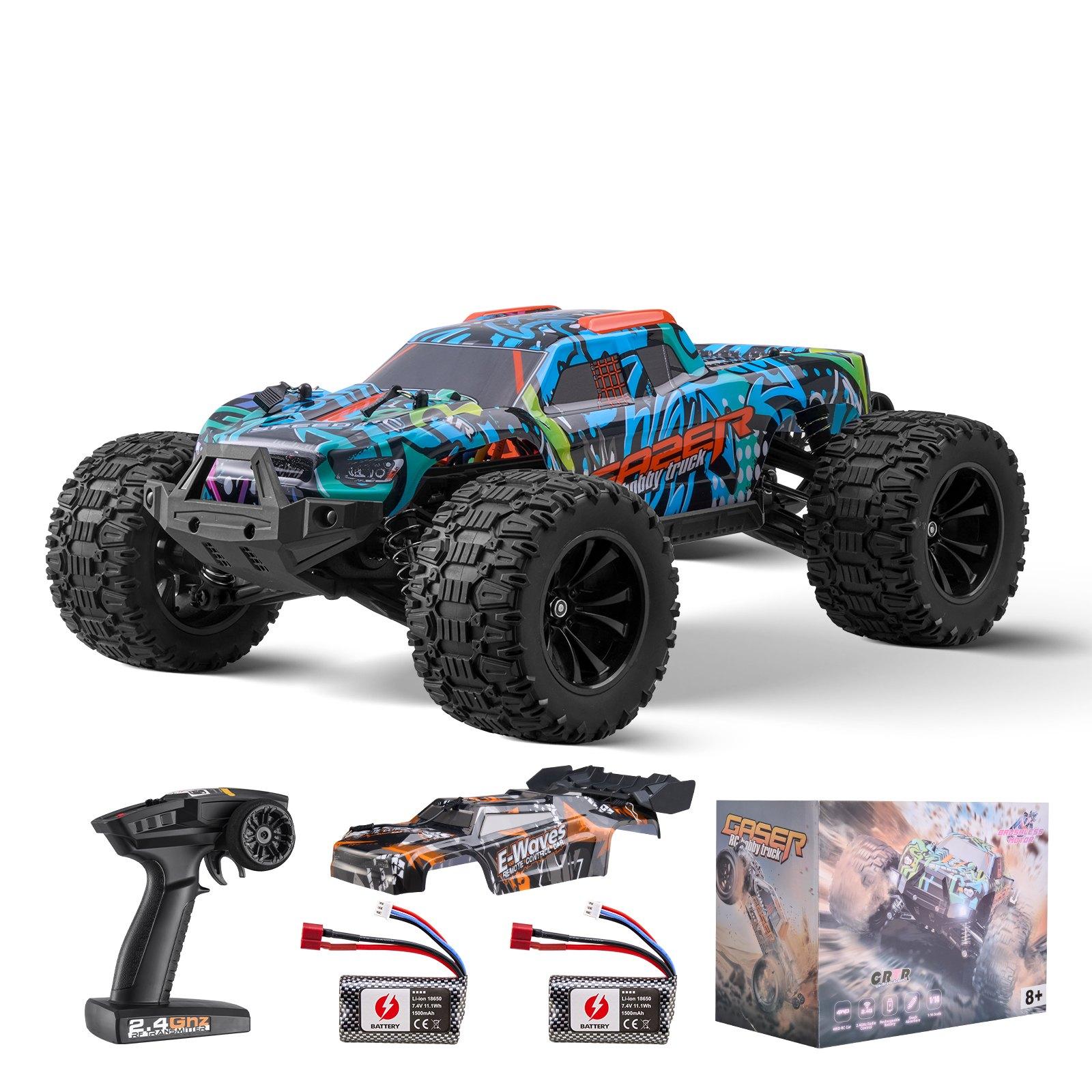 VEVOR Remote Control Car, 1: 14 Scale RC Car for Kids, All Terrain 4WD Off-Road Truck with 1 Extra Car Shell, 45 Wheelie Adjustable Speed, 42 km/h Hobby RC Car Toy, for 8+ Year Boys Girls