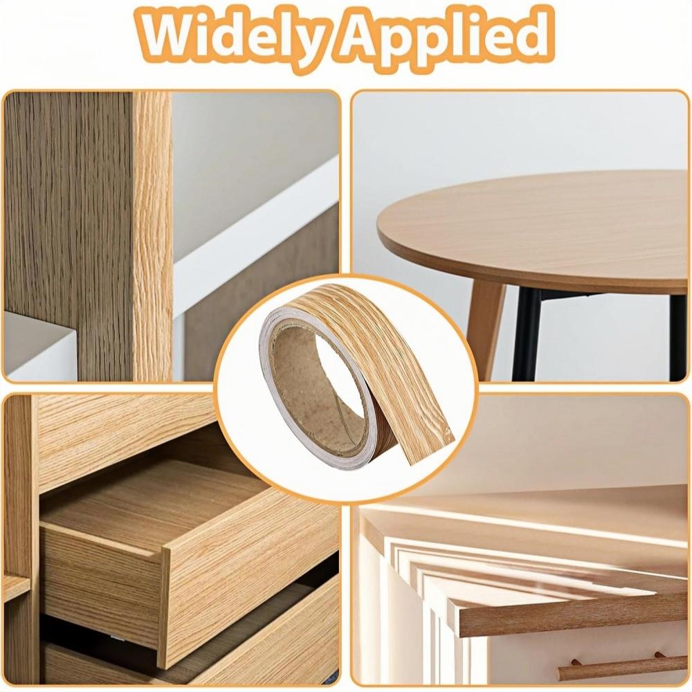 1pc 3cmx10m Self-adhesive Wood Grain Edges Banding Strip, Self-Adhesive PVC Furniture Edges Tape， Flexible Wood Grain Tape, Suitable for Cabinet Edges, Furniture, and Photo Frames