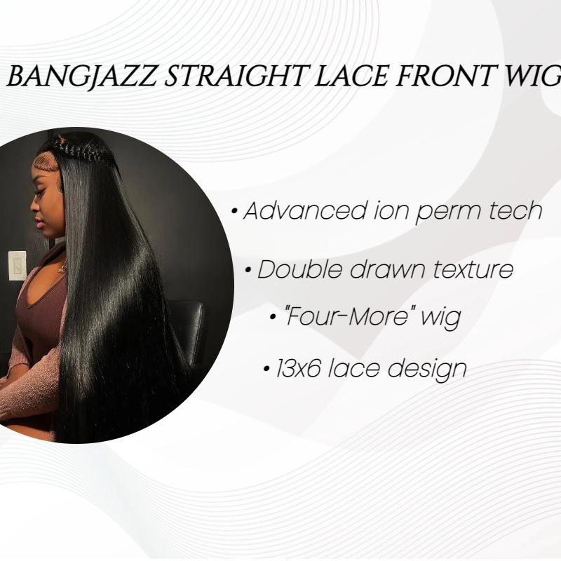 Bangjazz Human Hair Wig Double Drawn Hair Pre Bleached Knots 13X6 HD Lace Front Straight Hair 200% Density Glueless Wigs Brazilian Virgin Human Hair 4More Wig  Summervibes