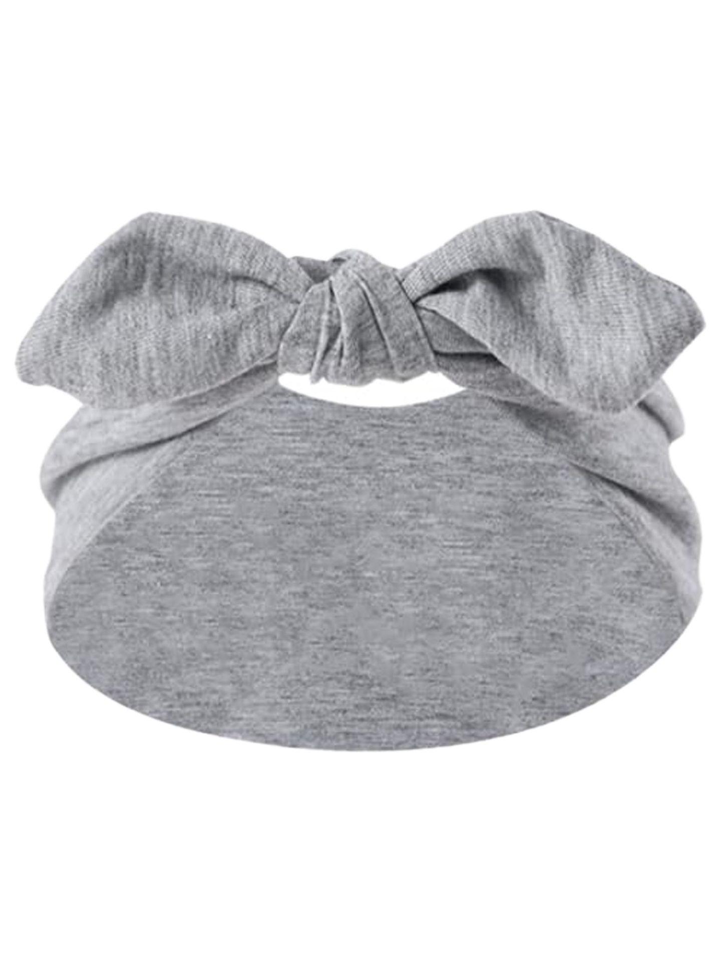 Women's Wide Bowknot Headband Set, Ribbed Elastic Turban Wraps in Solid Colors, Non-Slip Fashion Accessory for Yoga & Workout, Black Headband, Stretchy Headbands