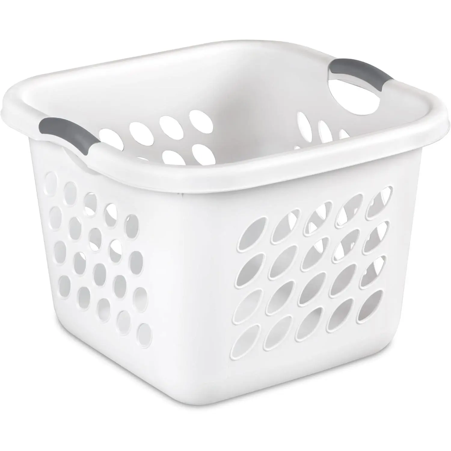 1.5 Storage Bushel Square Laundry Basket Plastic, Laundry Hamper White
