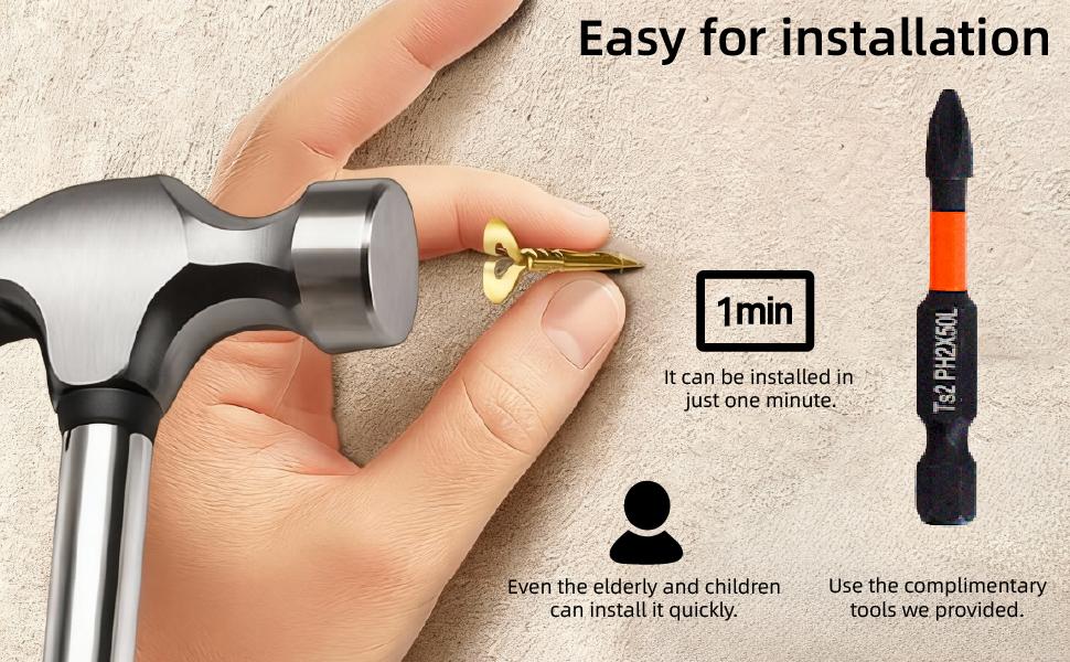 210 PCS Self Drilling with Screws Kit,105 PCS and 105 PCS Screws, Zinc-Plated - for Gypsum Board, Hollow, Picture Frames,etc.No Needed