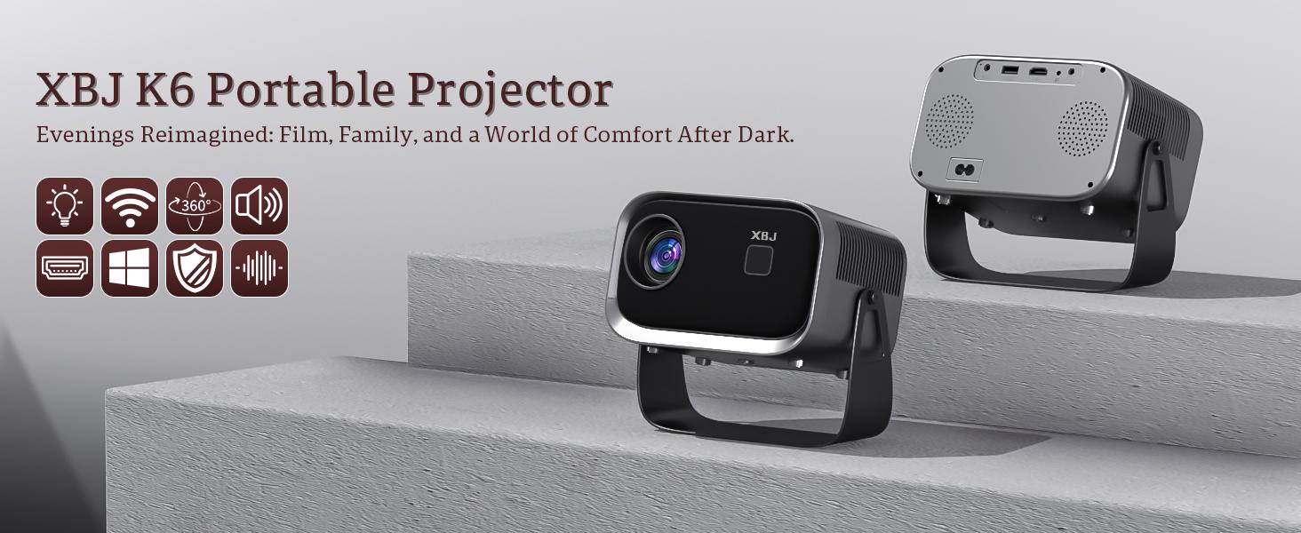 Mini Projector 4K 1080P Support Portable Smart Projector with Wifi and Bluetooth,Auto Focus&Keystone Projector 4K, Screen Movie Home Projector with Auto Keystone Adjustment for Laptops Audio Space projectors