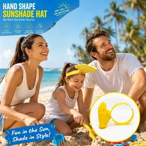 1pc Hand Shaped Sun Visor Headband Funny Yellow Anti-UV Summer Outdoor Sun Protection Hat For Beach Travel