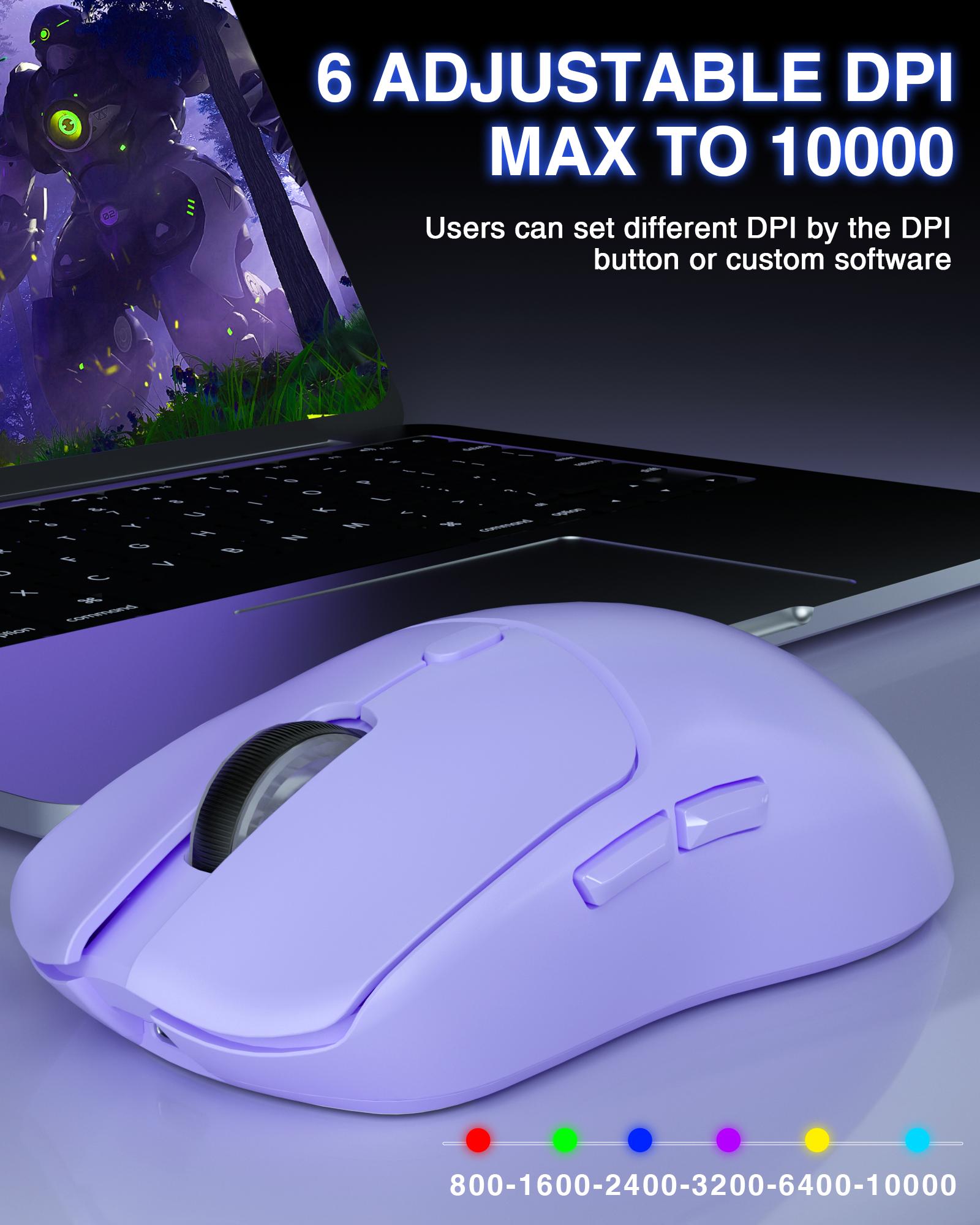 AULA SC580X Wireless Gaming Mouse, Tri-Mode 2.4G/BT5.0/USB-C, 10000 DPI Rechargeable Wireless Mouse with 6 Programmable Buttons, Ergonomic Computer Mouse for Laptop/PC/Mac/Tablet, Lightweight High Polling Rate Mouse TikTokShopfalldealsforyou